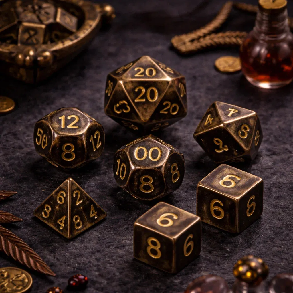 Aged Bronze Dice details