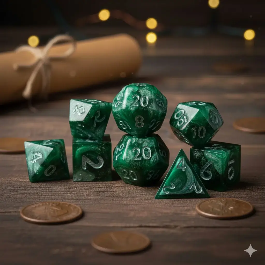 Elvish Emerald Dice details