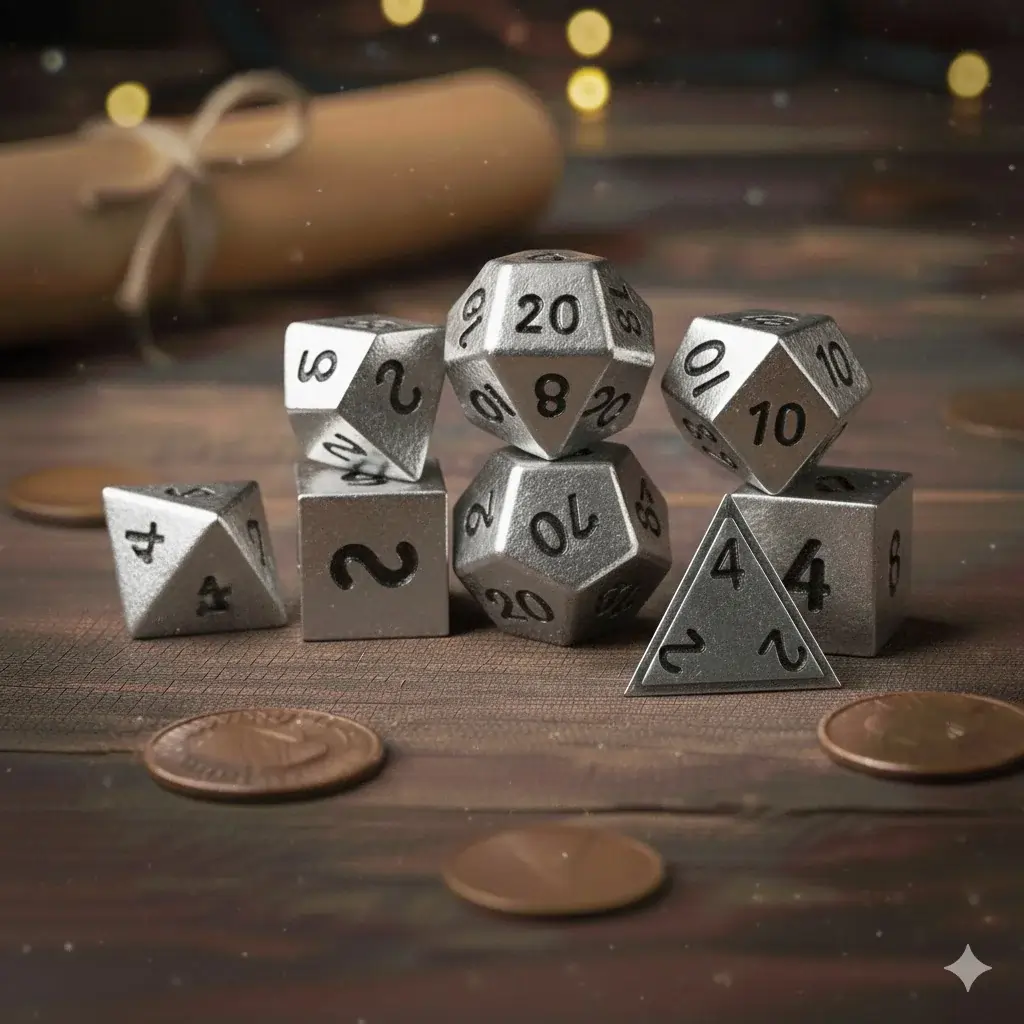 Silver Coins Dice details